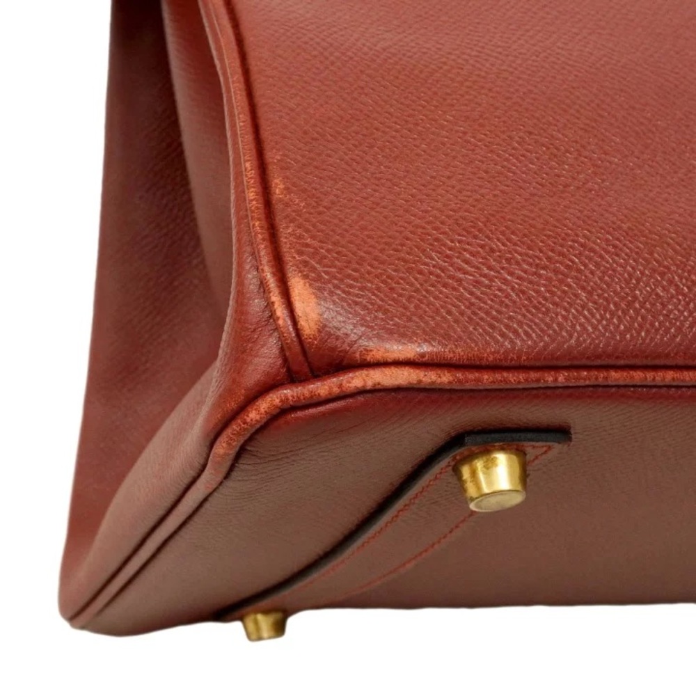 Authentic HERMES BIRKIN 35 Courchevel Rouge H burgundy leather bag - Picture 12 of 15